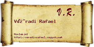 Váradi Rafael névjegykártya